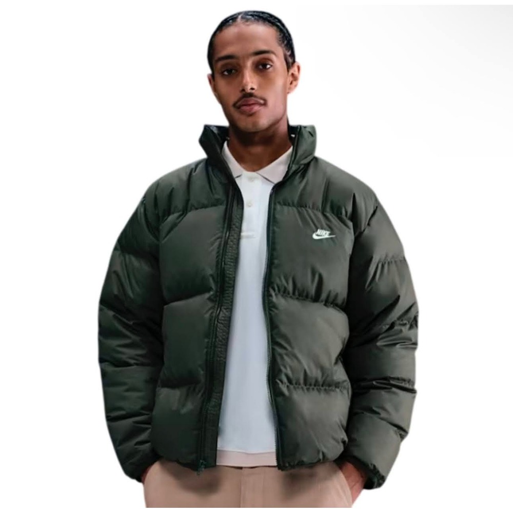Mens Size M Nike Puffer Jacket Club Therma-FIT Down Full Zip Sequoia IB2975-355